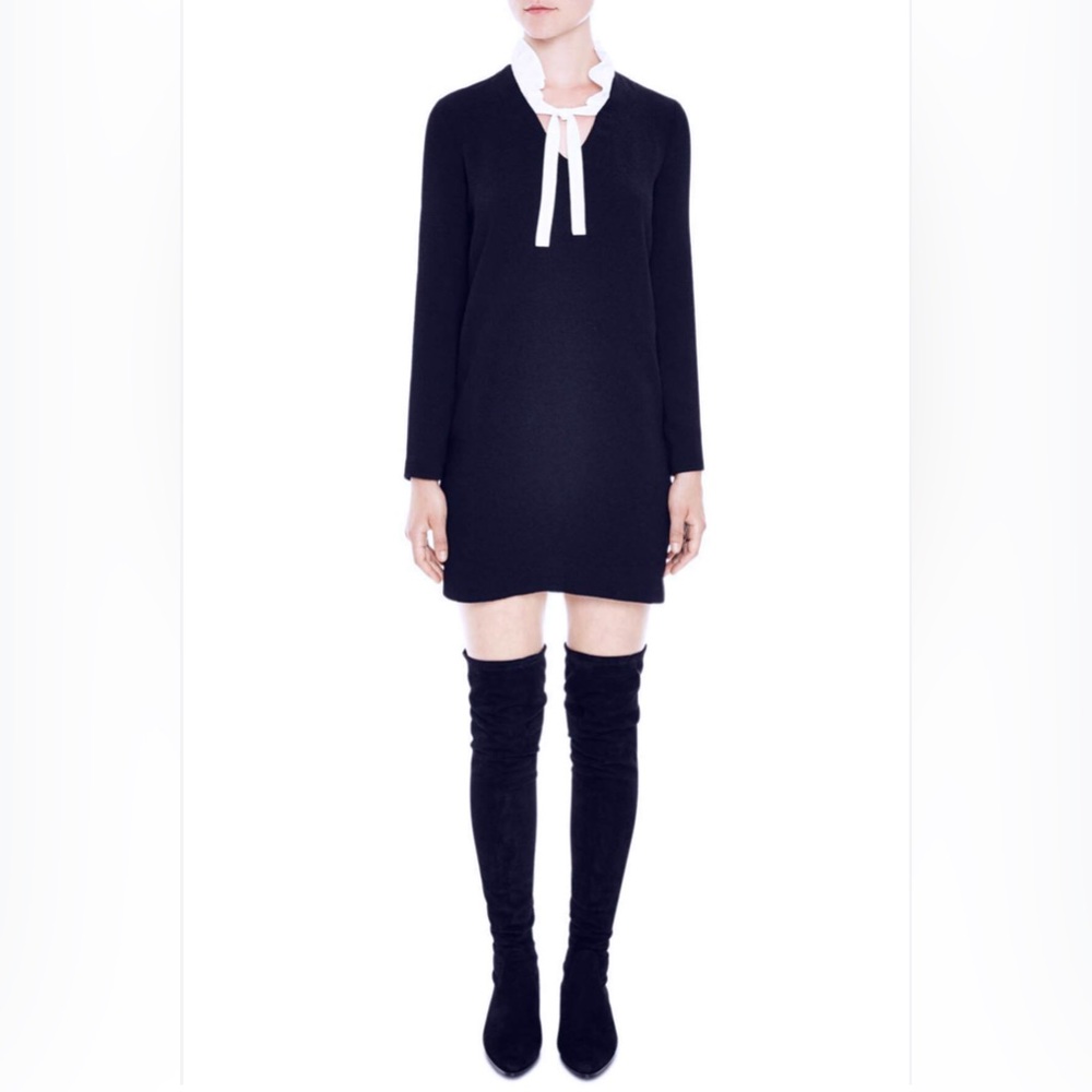 Sandro NWT black dress with white collar size 2